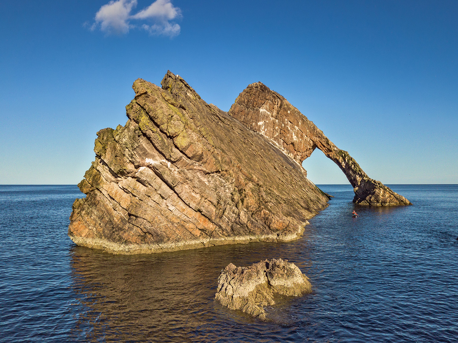 Bow Fiddle Rock, sea, coastline, Moray Firth